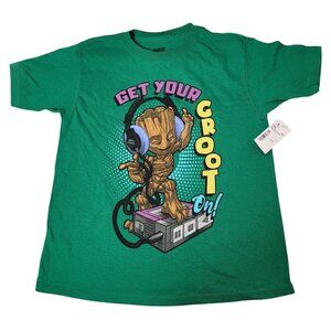 Marvel Kids Green Graphic Print "Get Your Groot On!" Short Sleeve T-Shirt Size 6